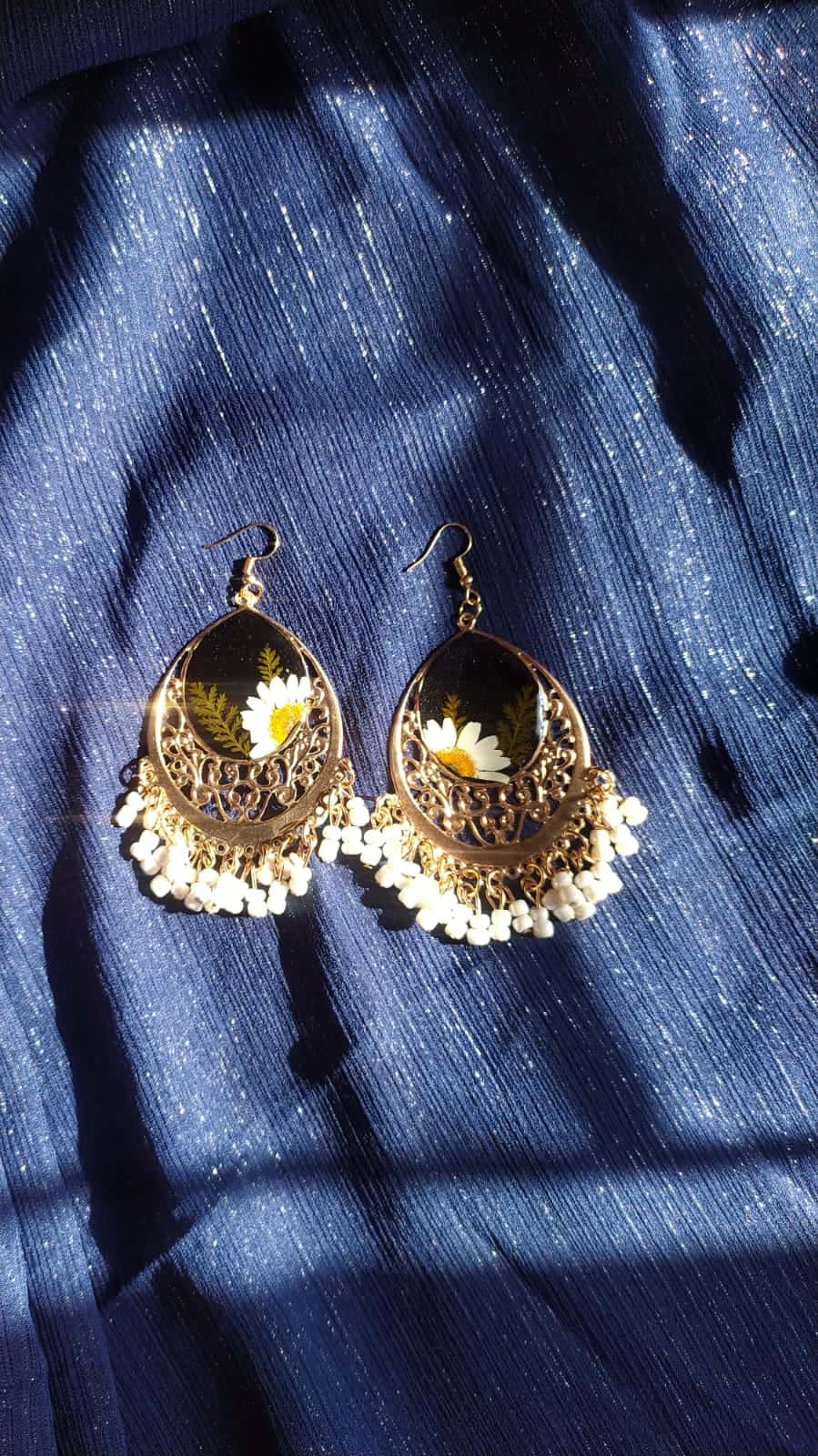 Black Floral Luxury Earrings - Premium Handmade Resin Jewelry - Resin jewelry Bangladesh ৳990 - Thumbnail 5