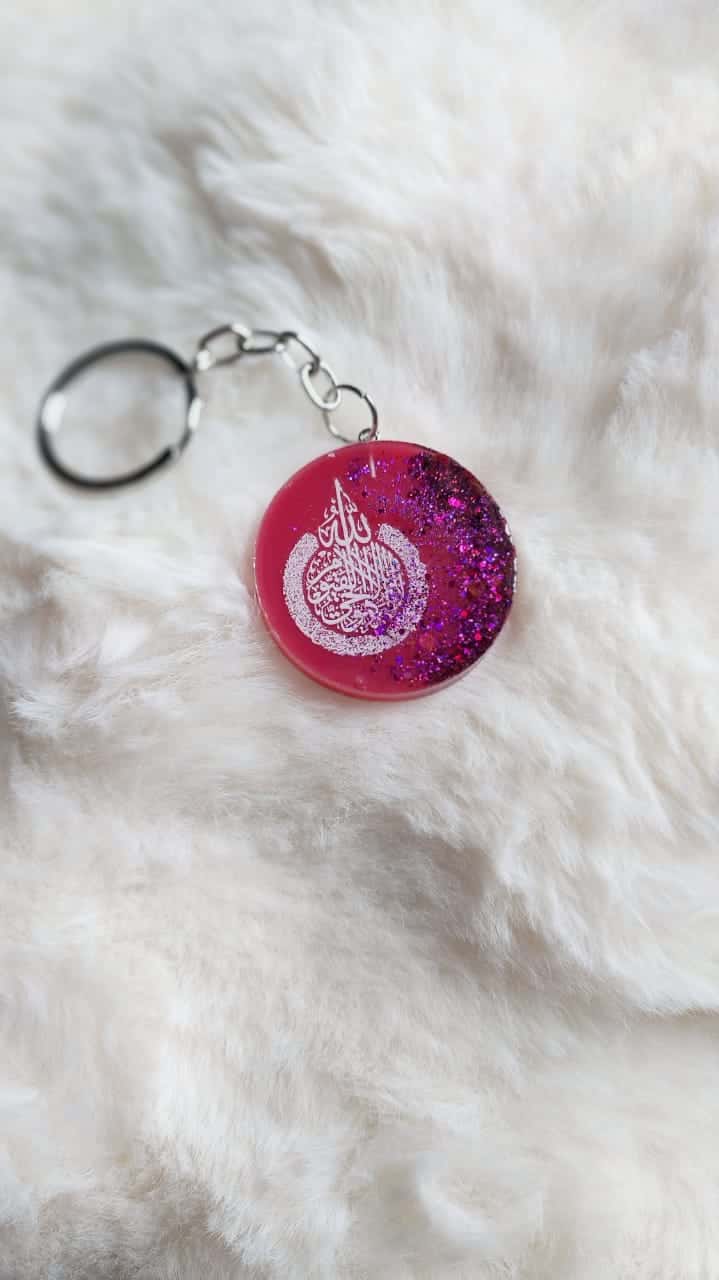 Islamic Calligraphy Keychain - Handmade Resin Gift - Resin jewelry Bangladesh ৳80 - Thumbnail 6