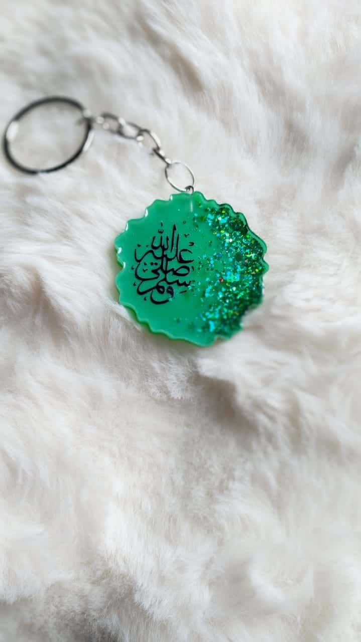 Islamic Calligraphy Keychain - Handmade Resin Gift - Resin jewelry Bangladesh ৳80 - Thumbnail 7