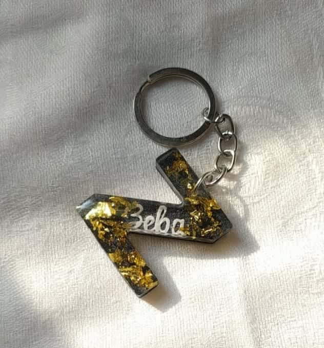 Letter Z Alphabet Keychain - Custom Resin Gift - Resin jewelry Bangladesh ৳80 - Thumbnail 1
