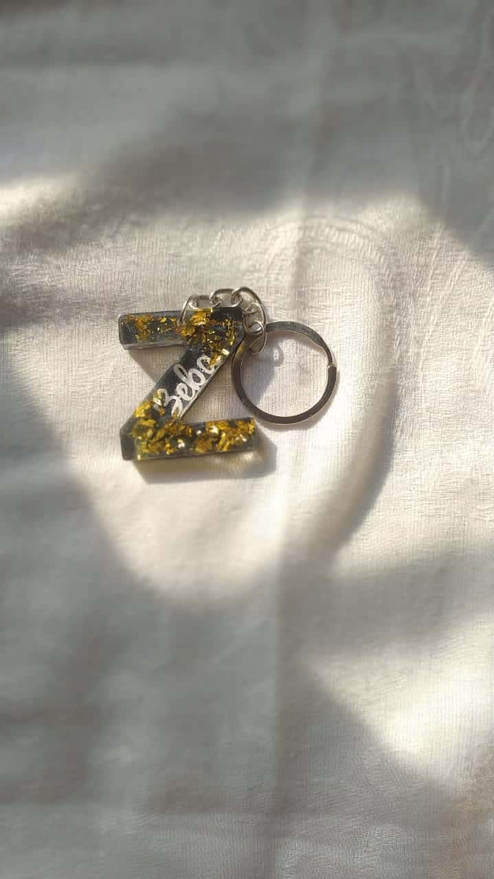 Letter Z Alphabet Keychain - Custom Resin Gift - Resin jewelry Bangladesh ৳80 - Thumbnail 3