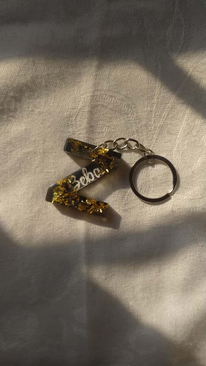 Letter Z Alphabet Keychain - Custom Resin Gift - Resin jewelry Bangladesh ৳80 - Thumbnail 4