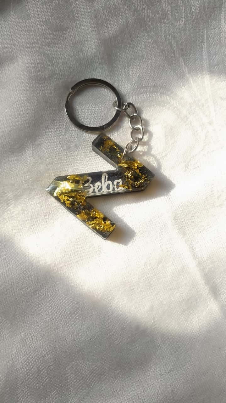 Letter Z Alphabet Keychain - Custom Resin Gift - Resin jewelry Bangladesh ৳80 - Thumbnail 5