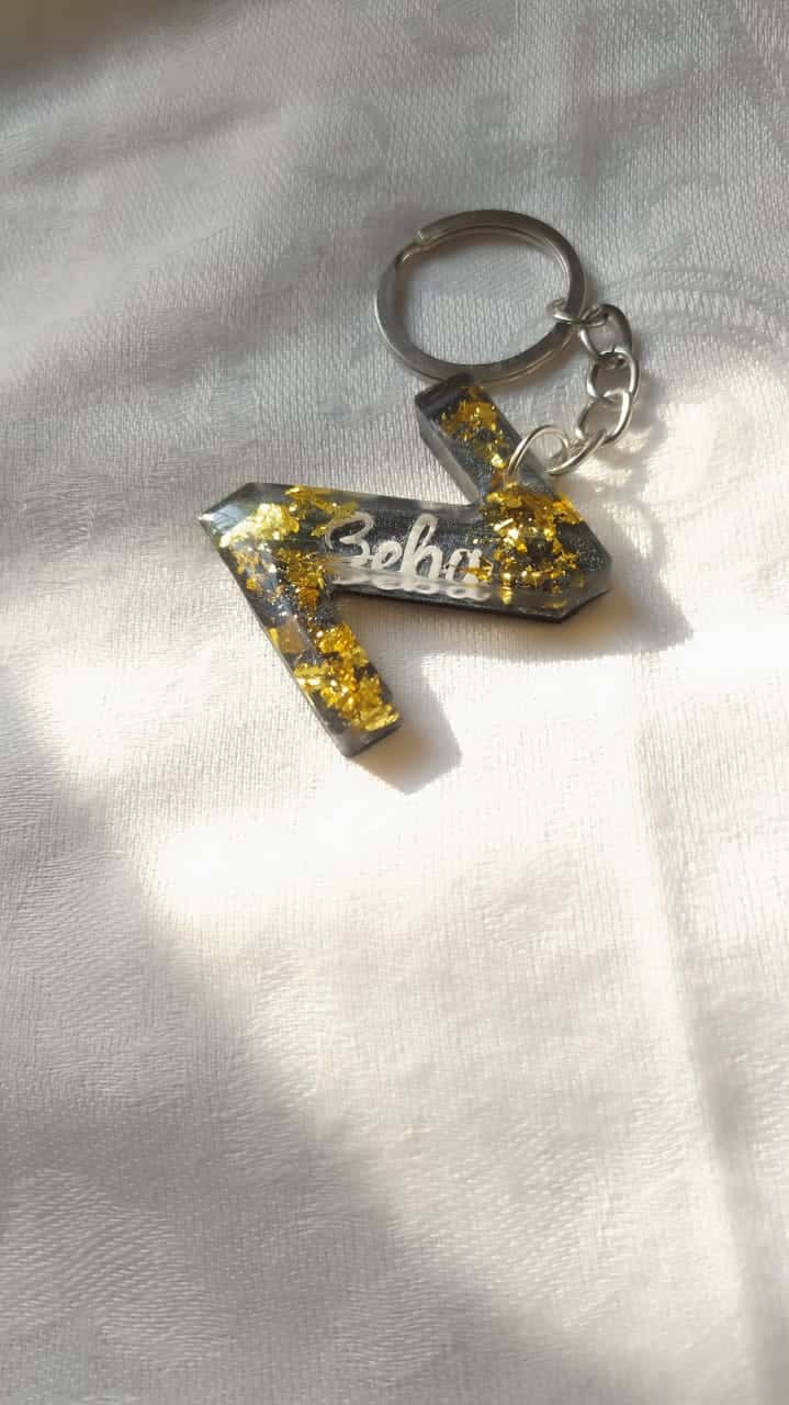 Letter Z Alphabet Keychain - Custom Resin Gift - Resin jewelry Bangladesh ৳80 - Thumbnail 6