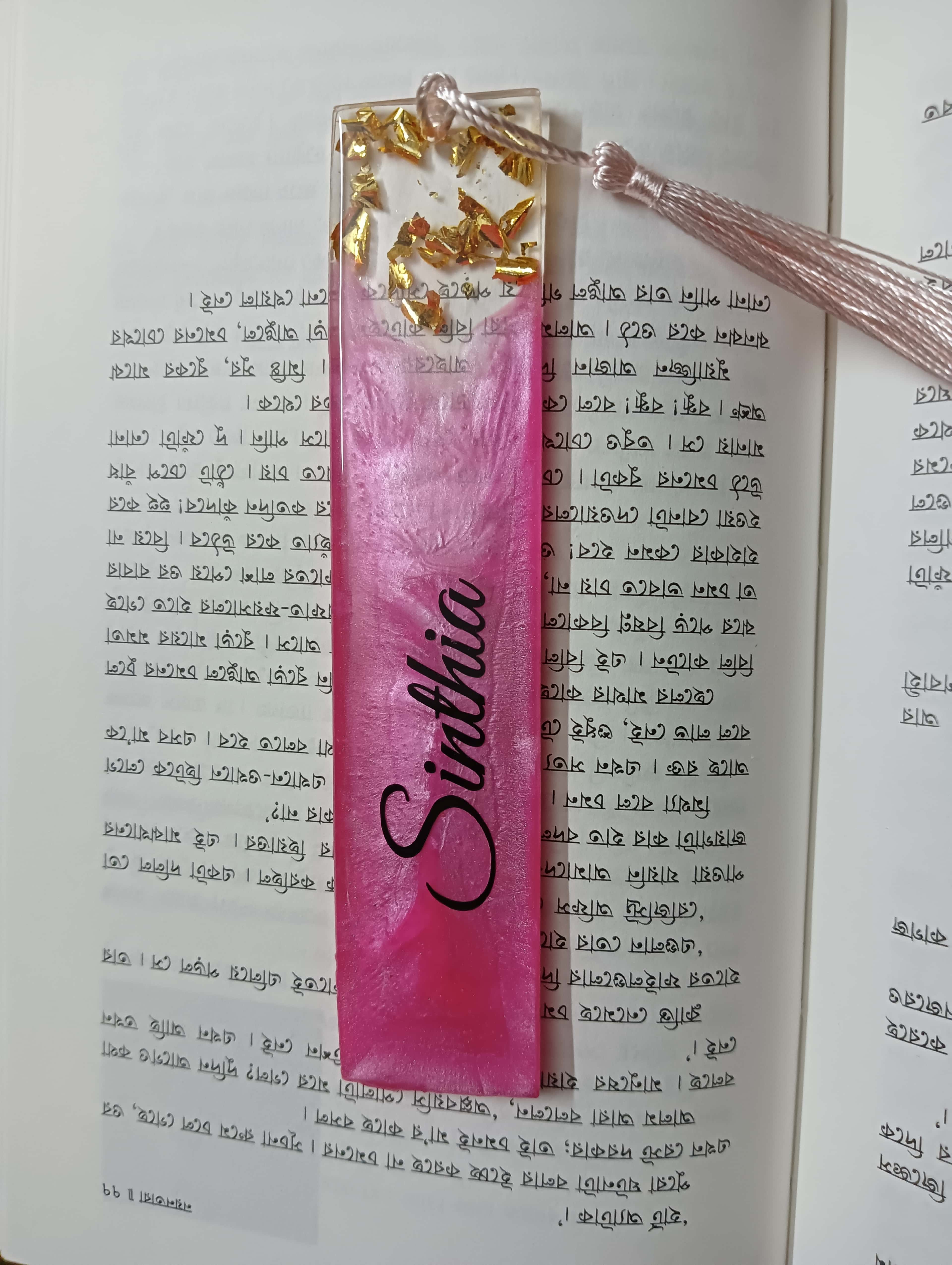 Pink Floral Tassel Bookmark - Handmade Gift Bangladesh - Resin jewelry Bangladesh ৳199 - Thumbnail 1