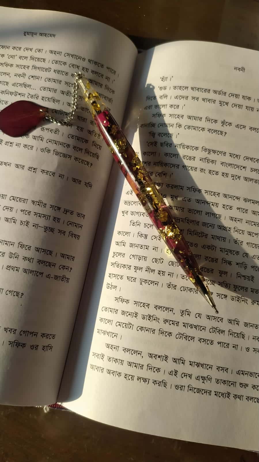 Premium Rose Petal Resin Pen - Handmade Gift Bangladesh - Resin jewelry Bangladesh ৳250 - Thumbnail 2