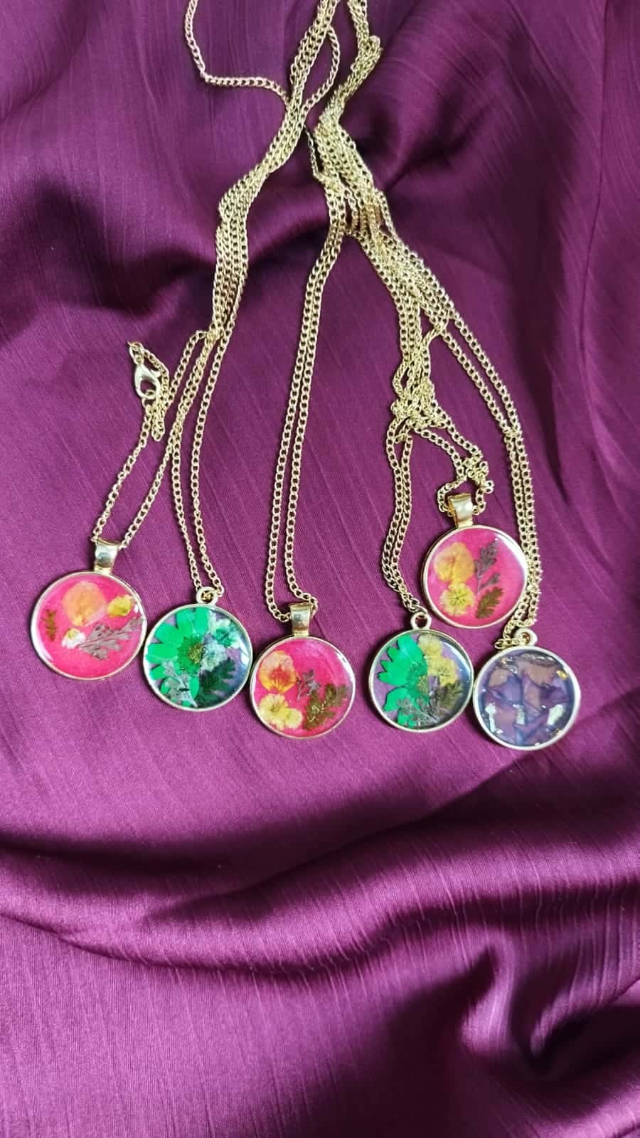 Botanical Floral Pendant Collection - Handmade Resin Jewelry - Resin jewelry Bangladesh ৳290 - Thumbnail 1