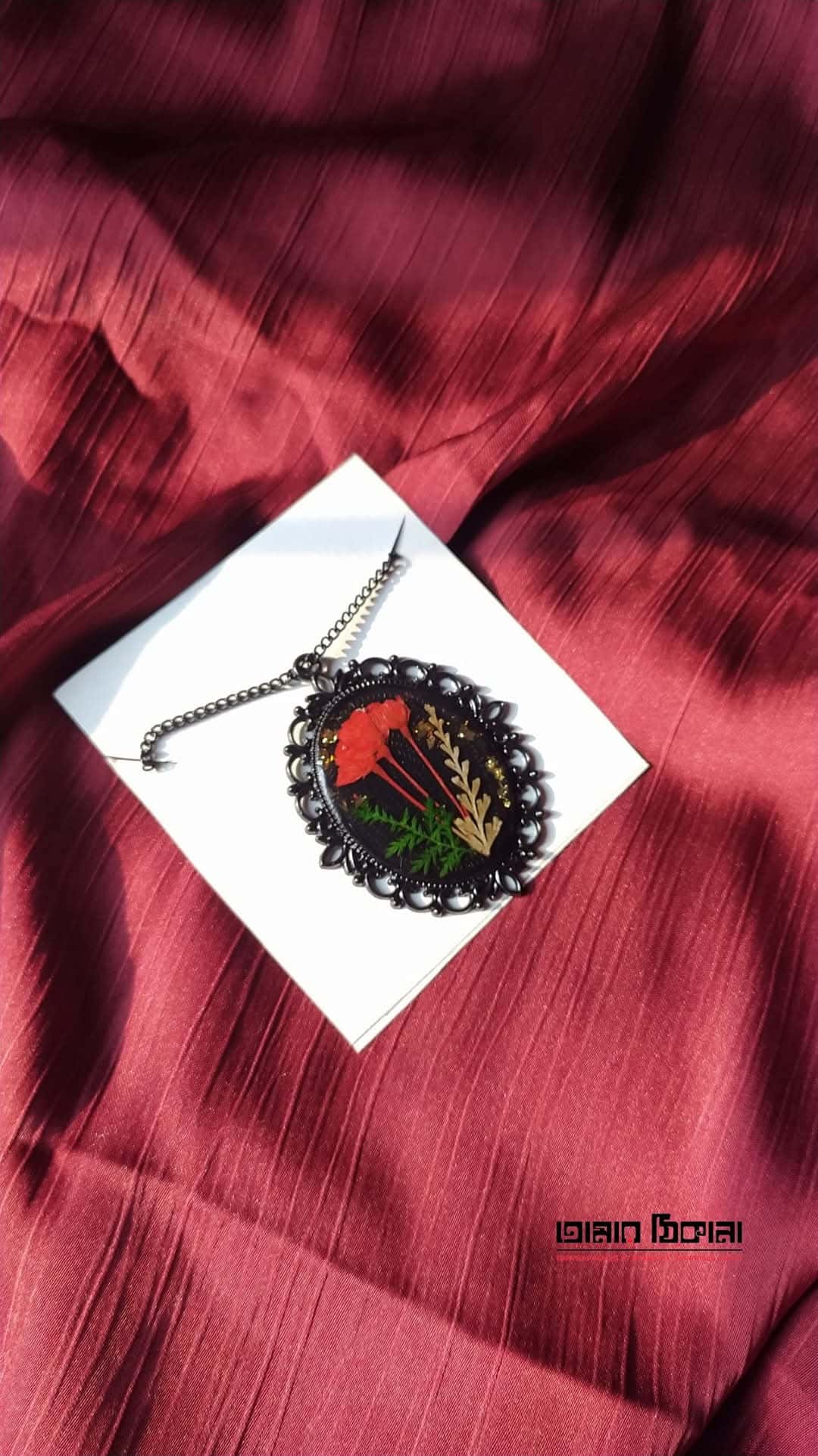 Premium Black Rose Pendant - Handmade Resin Jewelry - Resin jewelry Bangladesh ৳499 - Thumbnail 1