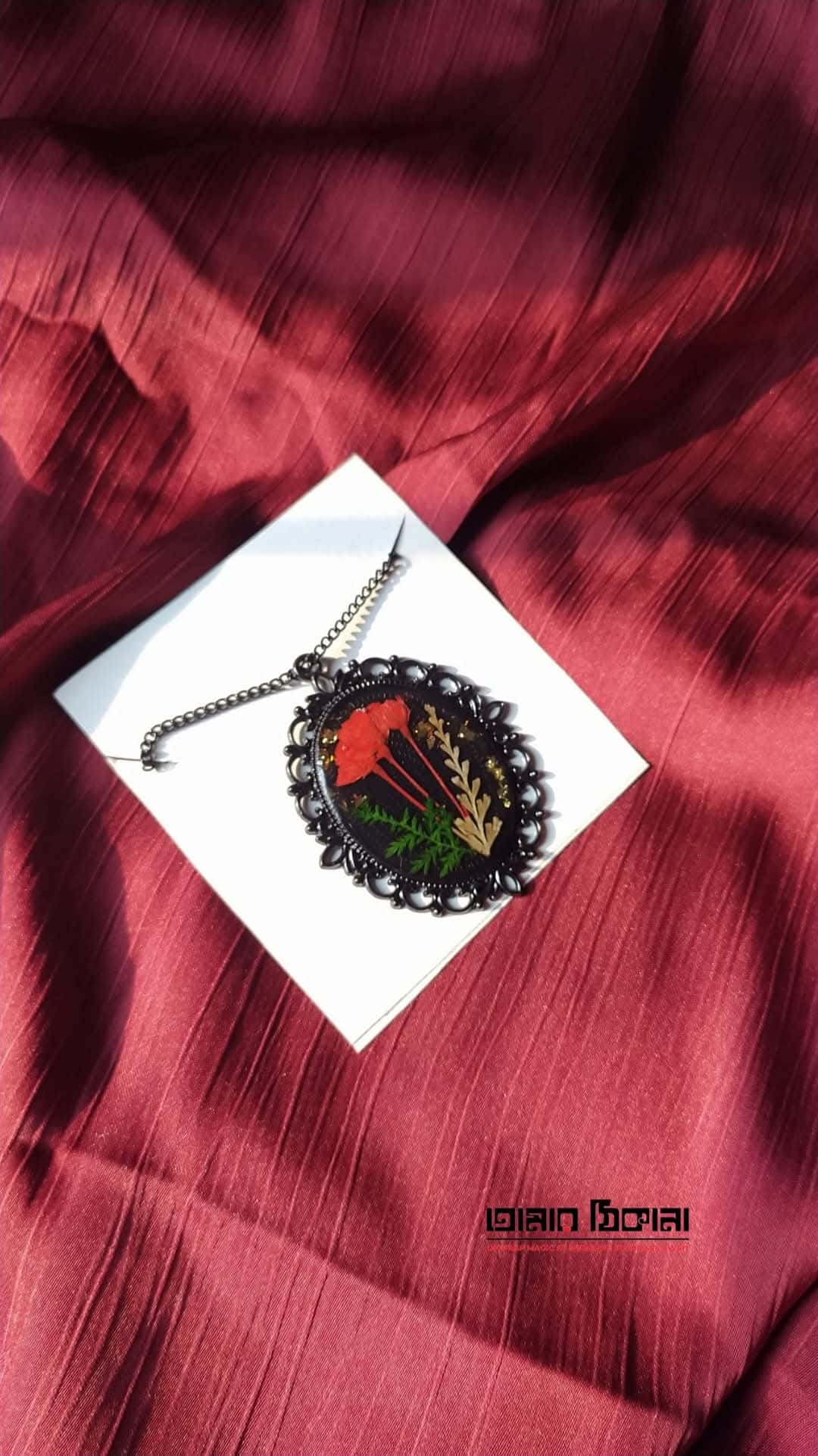 Premium Black Rose Pendant - Handmade Resin Jewelry - Resin jewelry Bangladesh ৳499 - Thumbnail 2