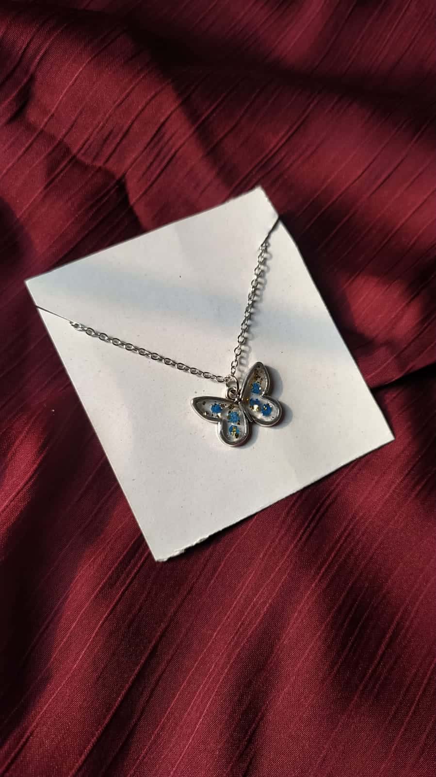 Butterfly Garden Pendant Necklace - Handmade Resin Jewelry - Resin jewelry Bangladesh ৳499 - Thumbnail 2