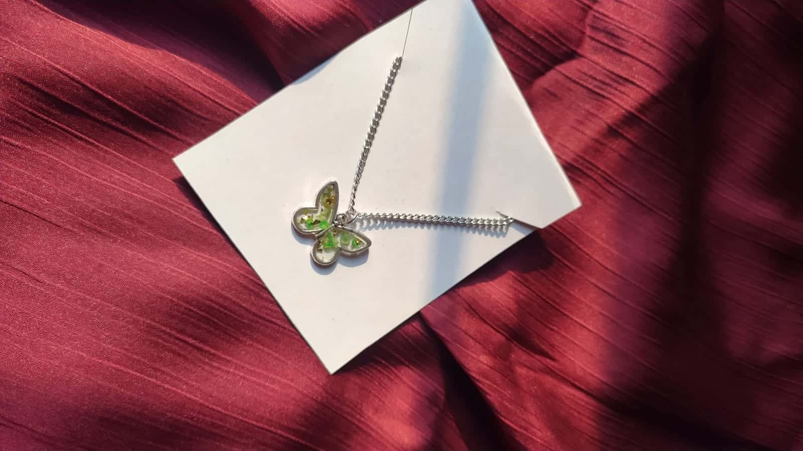 Butterfly Garden Pendant Necklace - Handmade Resin Jewelry - Resin jewelry Bangladesh ৳499 - Thumbnail 4