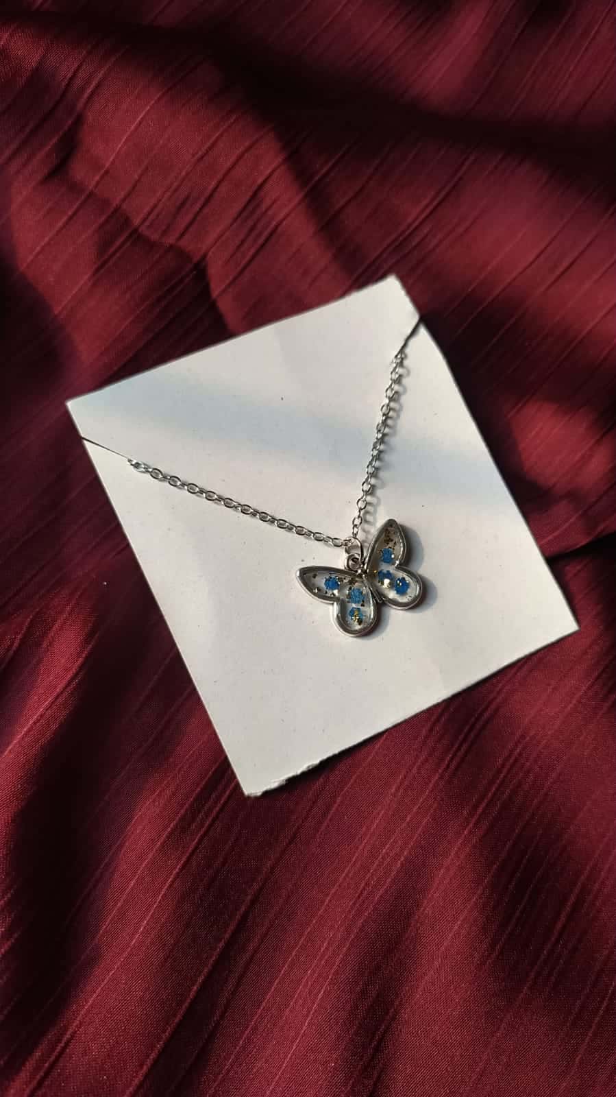 Butterfly Garden Pendant Necklace - Handmade Resin Jewelry - Resin jewelry Bangladesh ৳499 - Thumbnail 1
