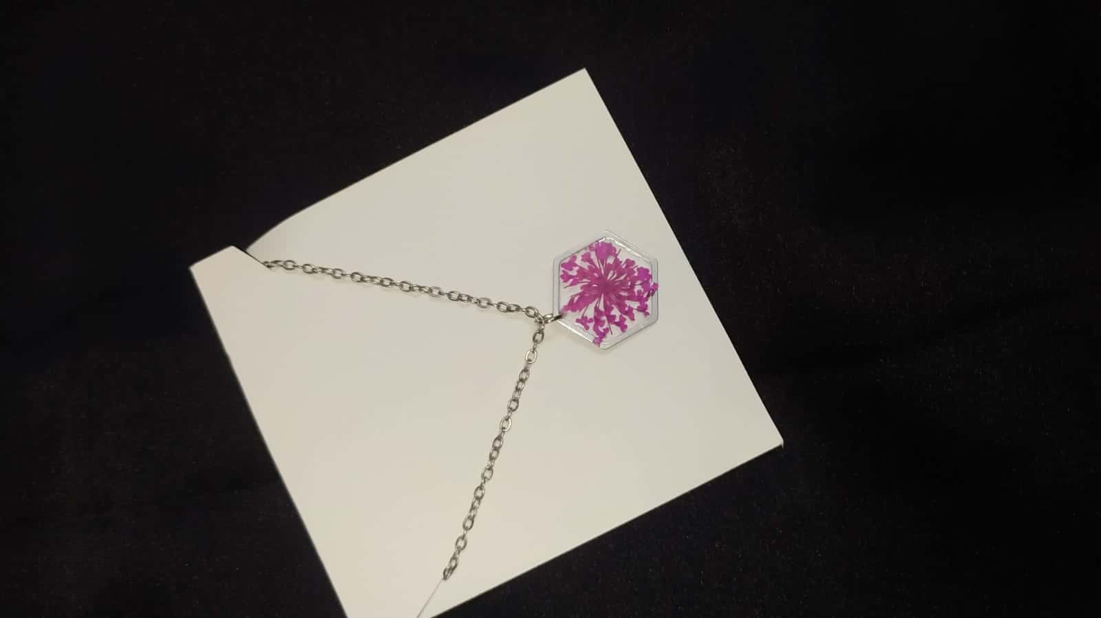 Premium Floral Pendant Necklace - Handmade Resin Jewelry - Resin jewelry Bangladesh ৳499 - Thumbnail 3