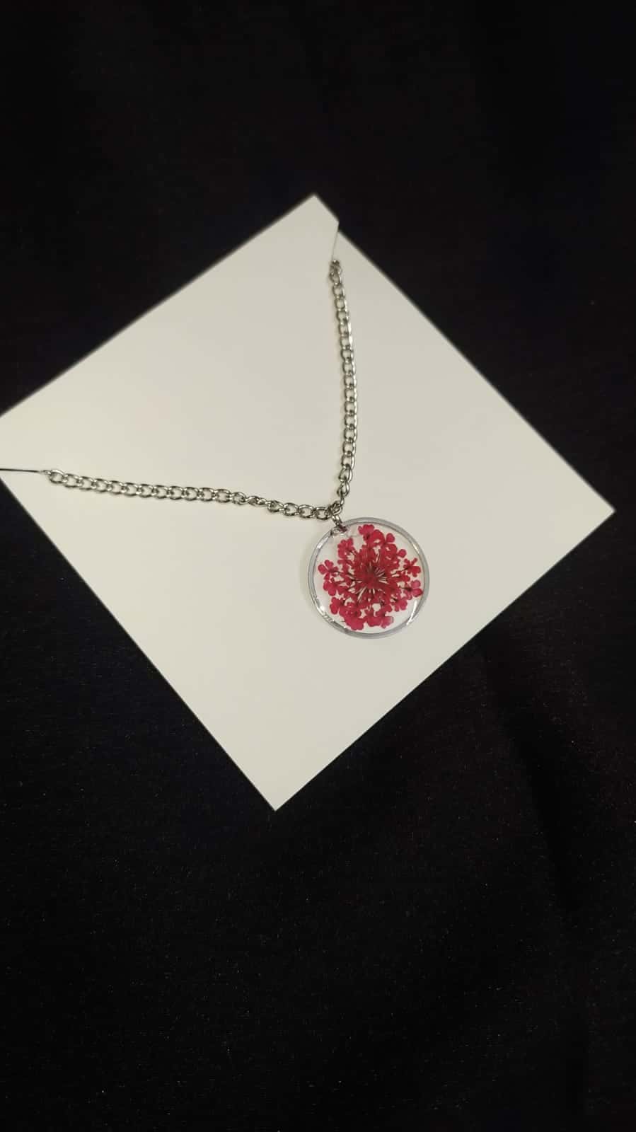 Premium Floral Pendant Necklace - Handmade Resin Jewelry - Resin jewelry Bangladesh ৳499 - Thumbnail 1