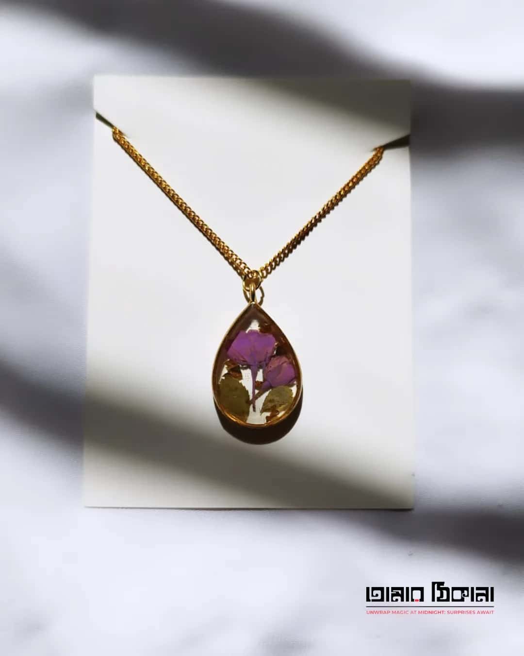 Pink Rose Garden Pendant - Handmade Resin Jewelry - Resin jewelry Bangladesh ৳499 - Thumbnail 2