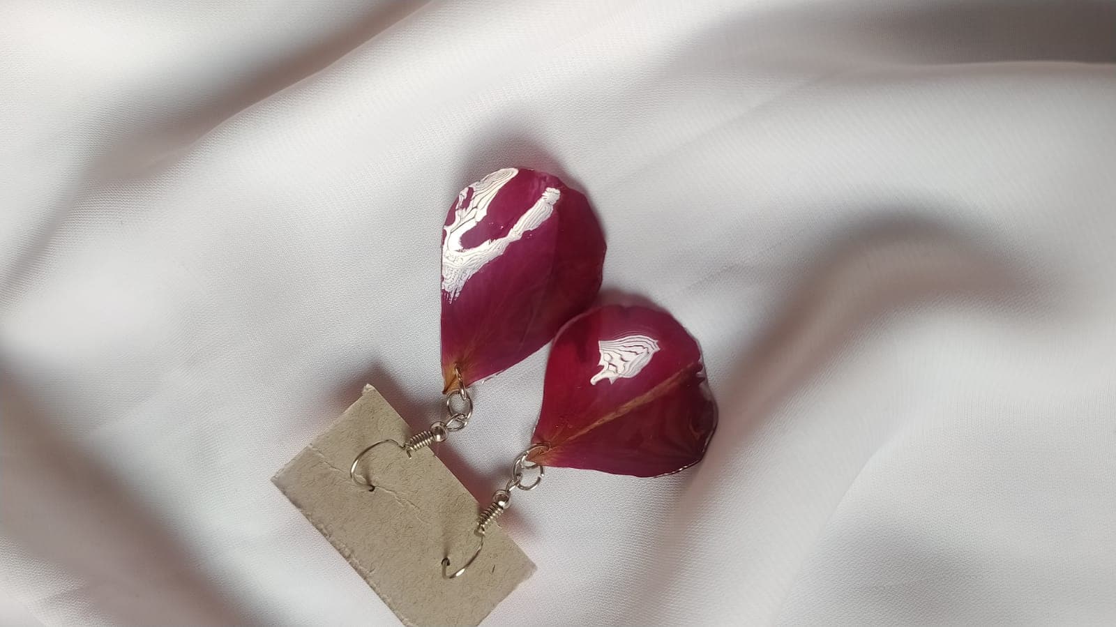 Rose Petal Drop Earrings - Handmade Resin Jewelry - Handmade resin jewelry Bangladesh - ৳120 - Free delivery Dhaka