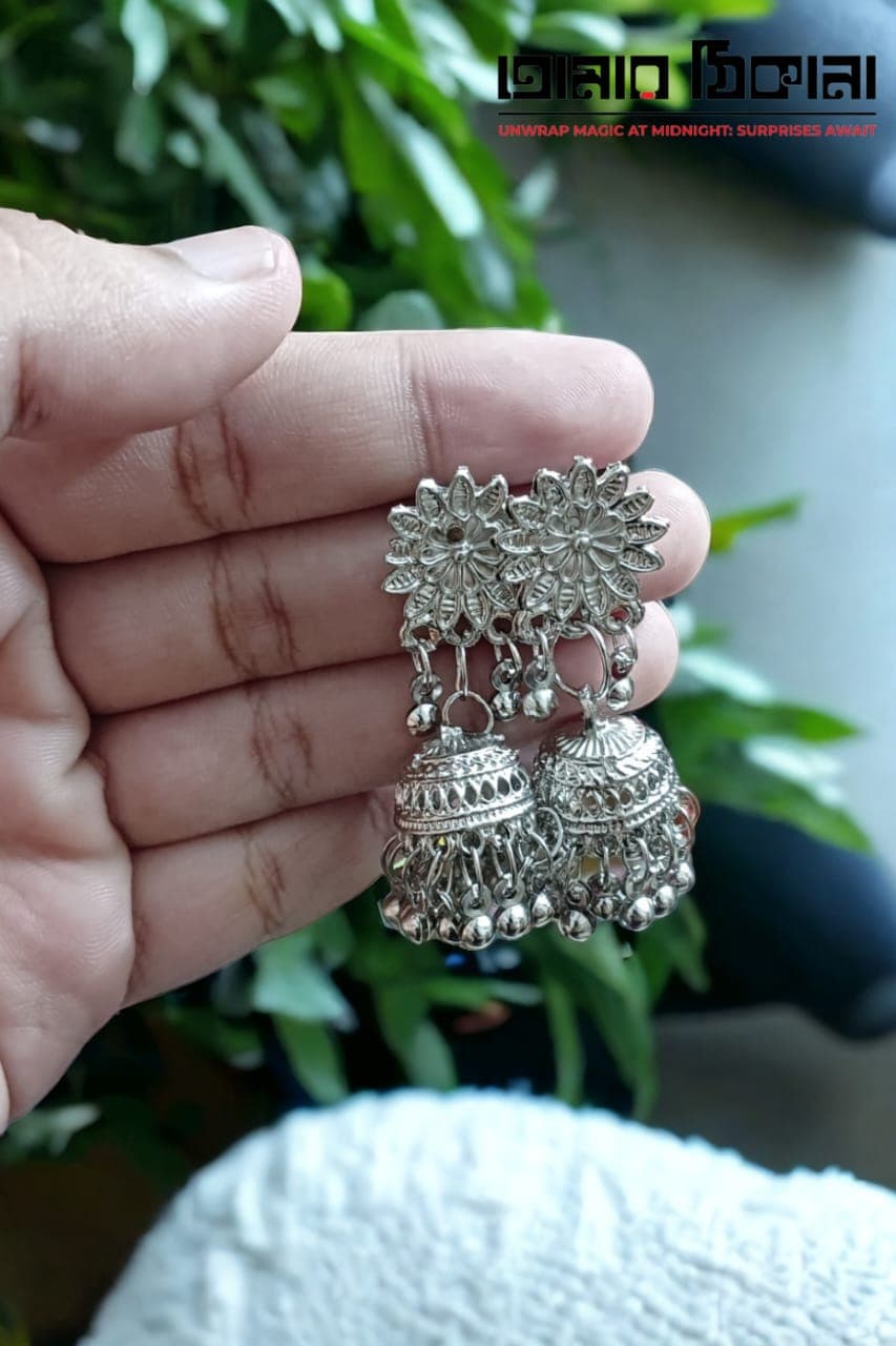 Premium Floral Cascade Jhumka - Bengali Wedding Jewelry