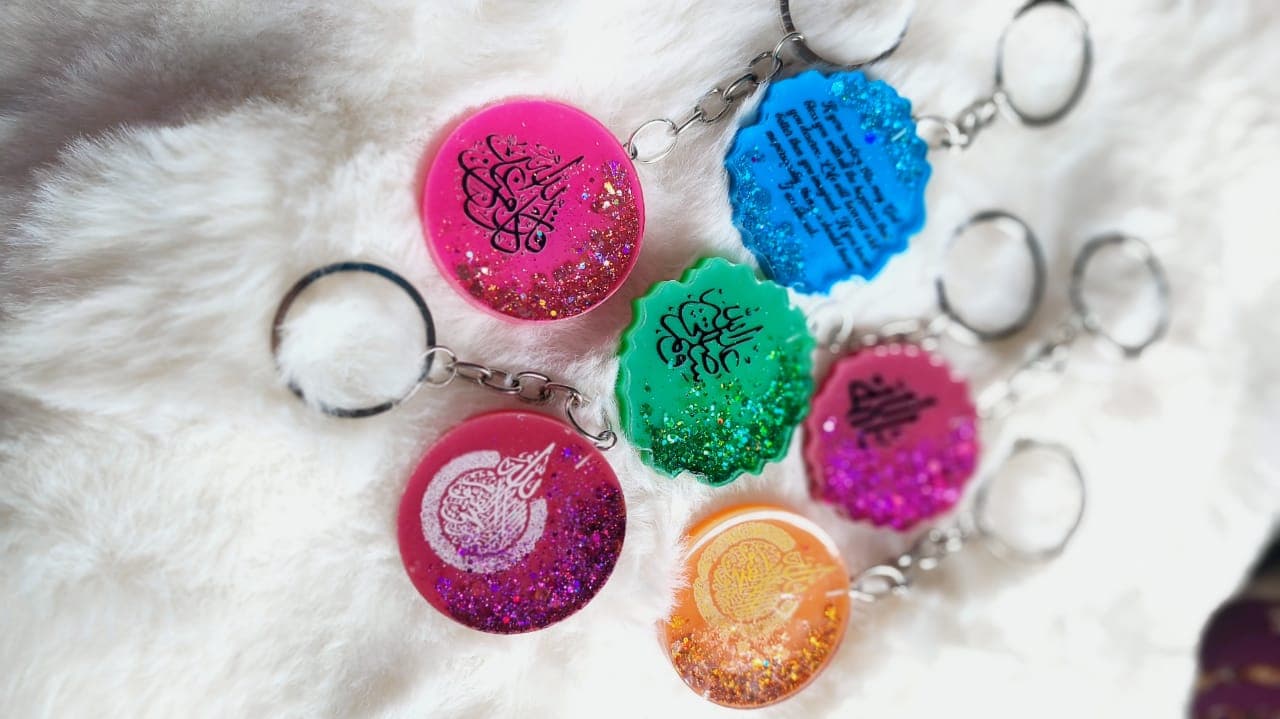 Islamic Calligraphy Keychain - Handmade Resin Gift - Handmade resin jewelry Bangladesh - ৳80 - Free delivery Dhaka