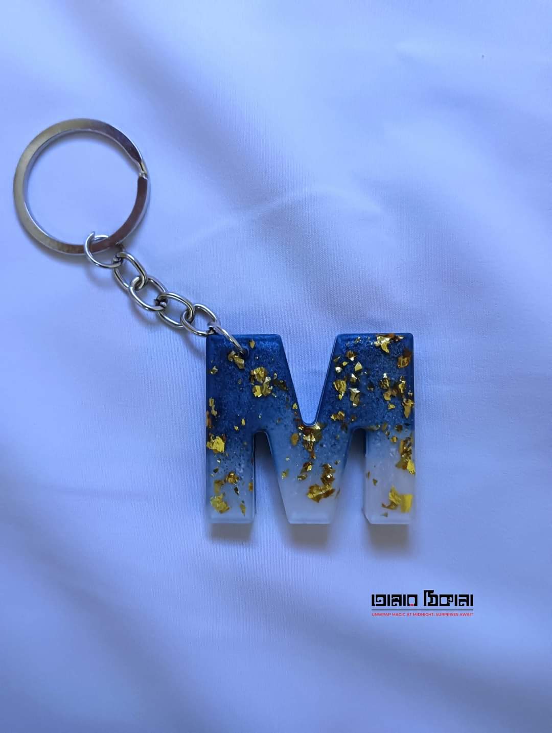 Letter M Personalized Keychain - Custom Resin Gift - Handmade resin jewelry Bangladesh - ৳80 - Free delivery Dhaka