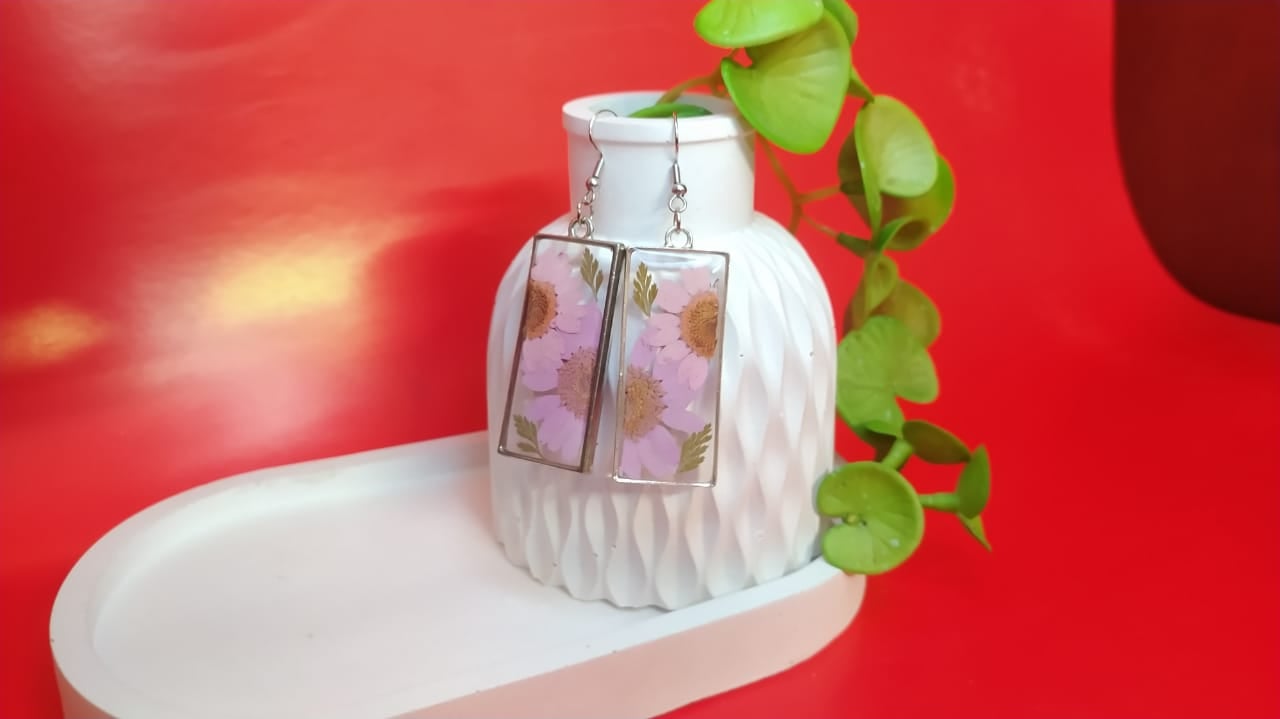 Moonlight Blossom Earrings - Handmade Resin Jewelry - Handmade resin jewelry Bangladesh - Price ৳800 - Free delivery Dhaka - View 1