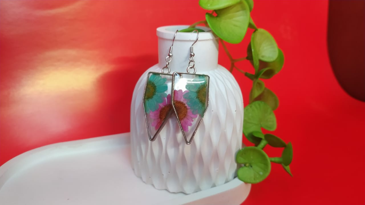 Sunset Romance Earrings - Handmade Resin Jewelry - Handmade resin jewelry Bangladesh - Price ৳800 - Free delivery Dhaka - View 1