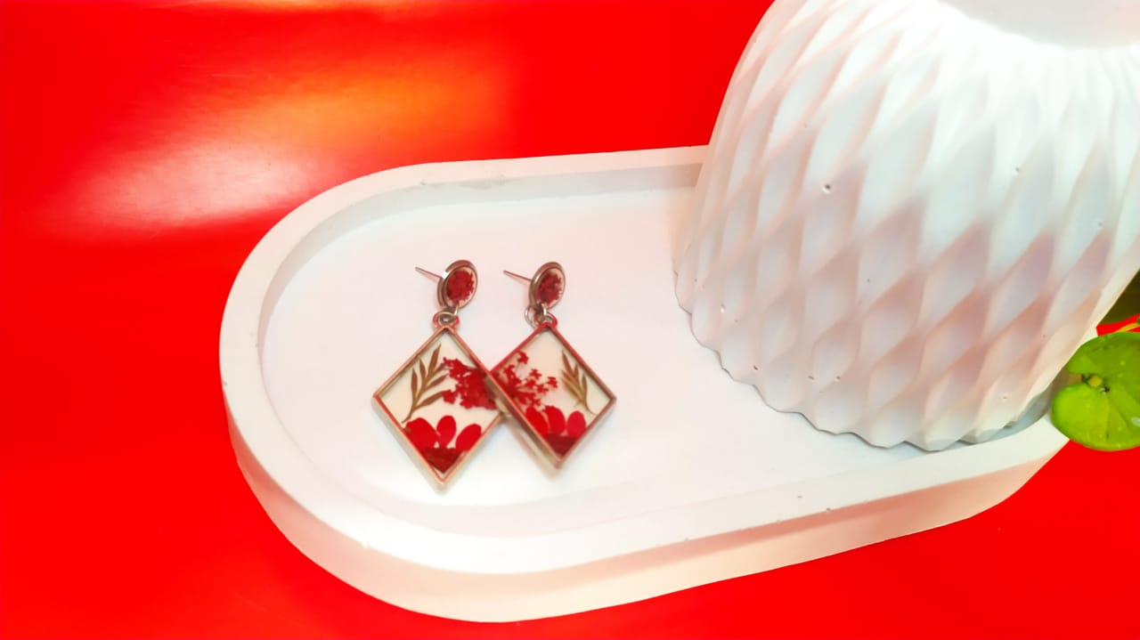 Stardust Shimmer Earrings - Handmade Resin Jewelry - Handmade resin jewelry Bangladesh - Price ৳800 - Free delivery Dhaka - View 1