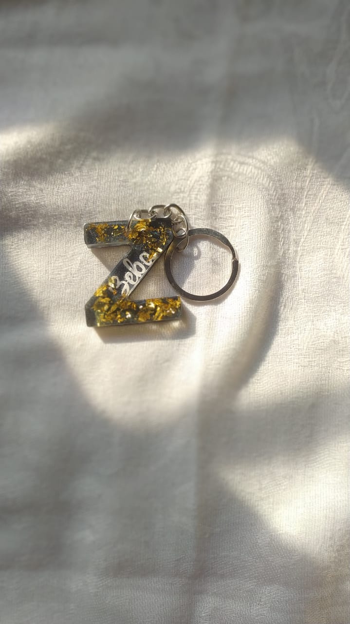 Letter Z Alphabet Keychain - Custom Resin Gift - Handmade resin jewelry Bangladesh - Price ৳80 - Free delivery Dhaka - View 3