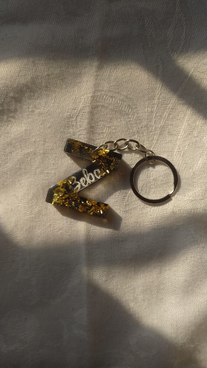 Letter Z Alphabet Keychain - Custom Resin Gift - Handmade resin jewelry Bangladesh - Price ৳80 - Free delivery Dhaka - View 4