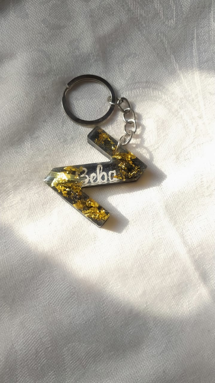Letter Z Alphabet Keychain - Custom Resin Gift - Handmade resin jewelry Bangladesh - Price ৳80 - Free delivery Dhaka - View 5