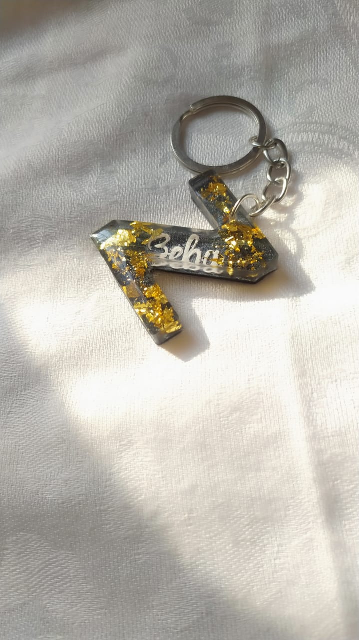 Letter Z Alphabet Keychain - Custom Resin Gift - Handmade resin jewelry Bangladesh - Price ৳80 - Free delivery Dhaka - View 6
