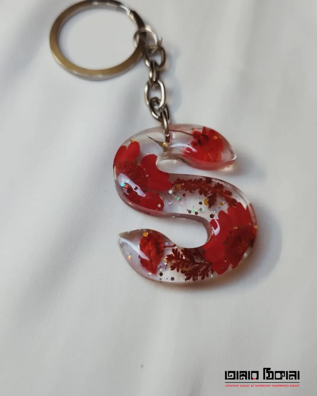 Letter S Personalized Keychain - Custom Resin Gift - Handmade resin jewelry Bangladesh - Price ৳99 - Free delivery Dhaka - View 5
