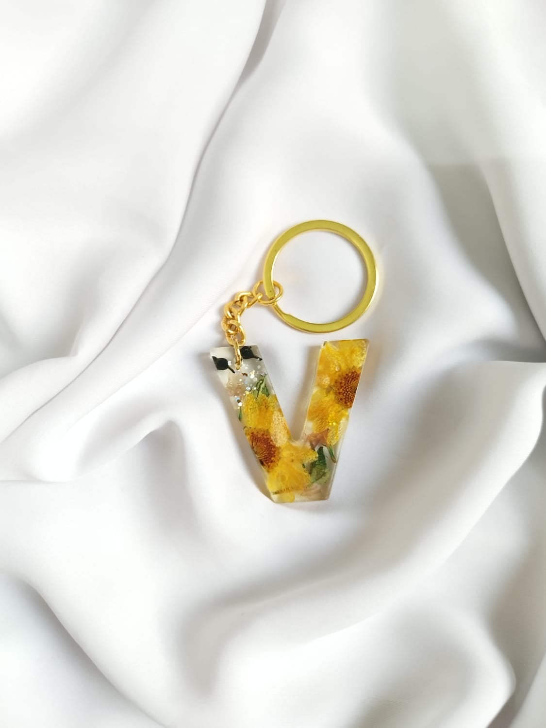 Letter V Alphabet Keychain - Personalized Gift Bangladesh - Handmade resin jewelry Bangladesh - Price ৳99 - Free delivery Dhaka - View 1