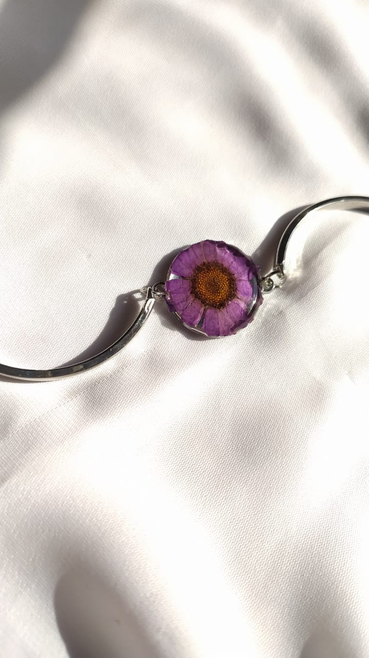 Purple Floral Resin Bracelet - Handmade Jewelry Bangladesh - Handmade resin jewelry Bangladesh - Price ৳450 - Free delivery Dhaka - View 2