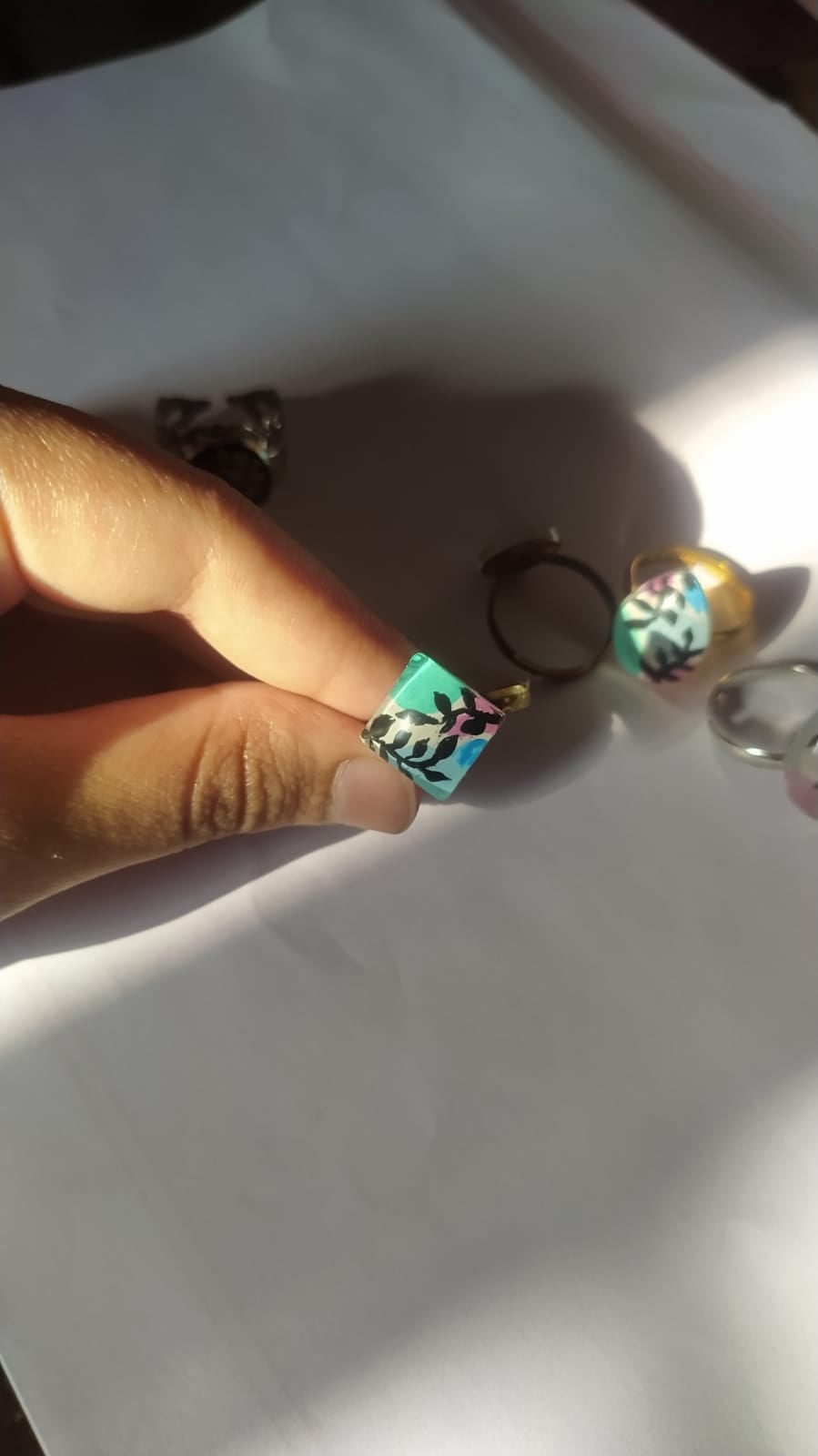Rainbow Garden Ring - Handmade Resin Jewelry - Handmade resin jewelry Bangladesh - Price ৳350 - Free delivery Dhaka - View 1