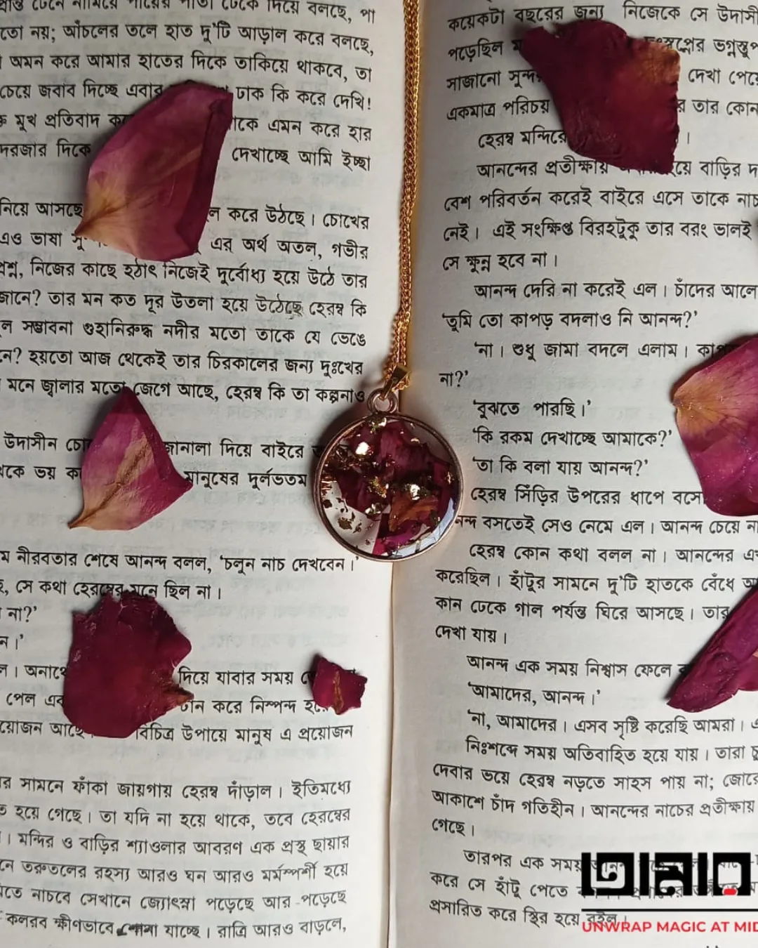 Rose Petal Pendant Necklace - Handmade Resin Jewelry - Handmade resin jewelry Bangladesh - Price ৳290 - Free delivery Dhaka - View 2