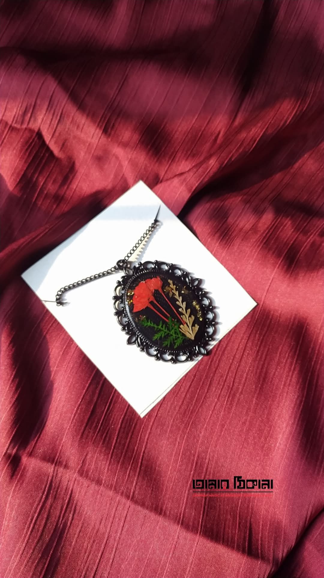 Premium Black Rose Pendant - Handmade Resin Jewelry - Handmade resin jewelry Bangladesh - Price ৳499 - Free delivery Dhaka - View 2
