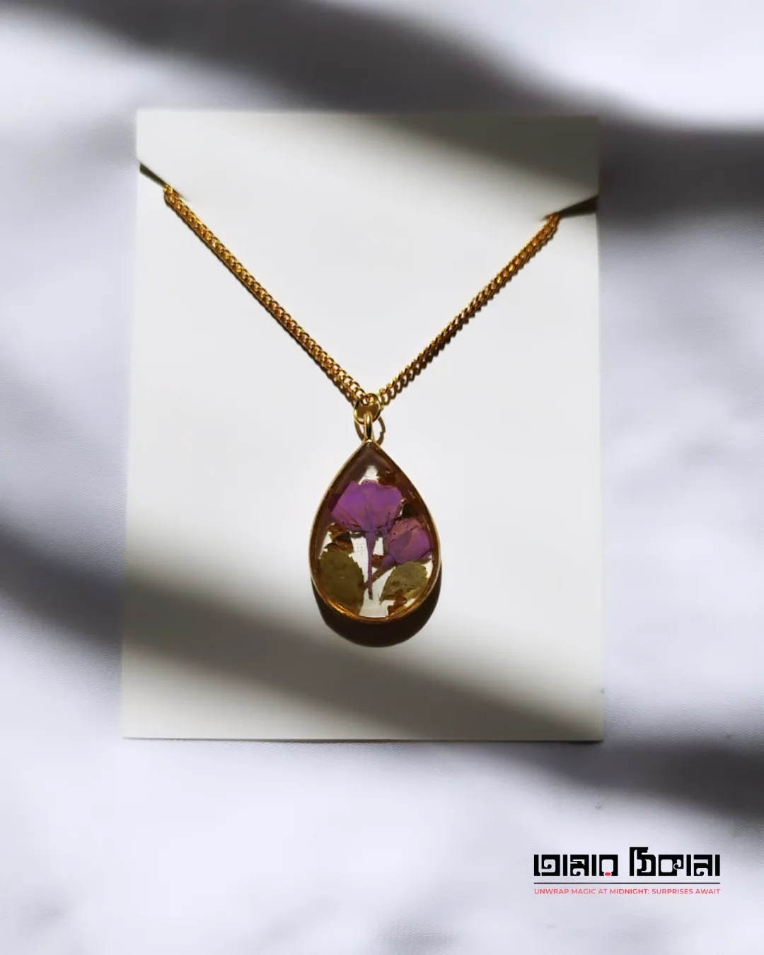 Pink Rose Garden Pendant - Handmade Resin Jewelry - Handmade resin jewelry Bangladesh - Price ৳499 - Free delivery Dhaka - View 2