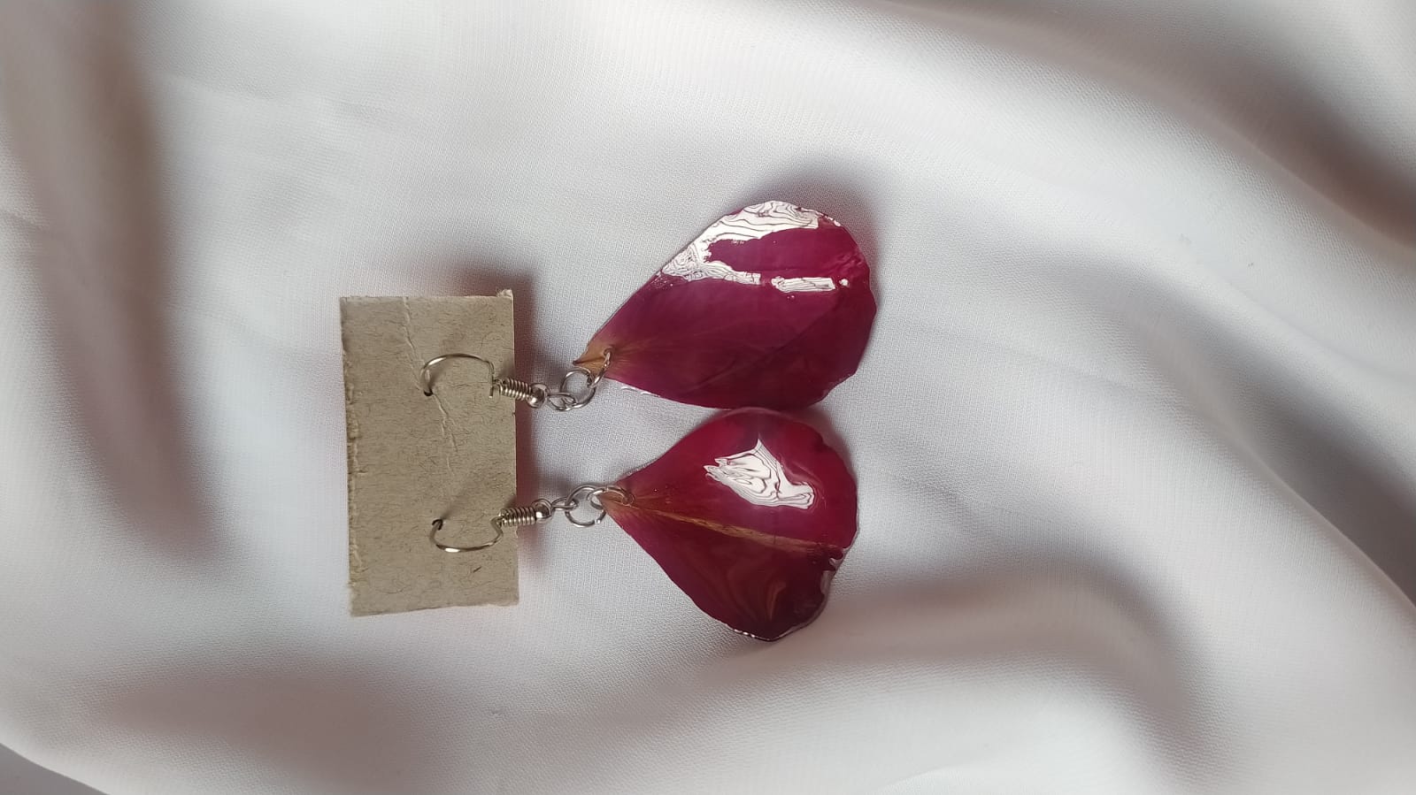 Rose Petal Drop Earrings - Handmade Resin Jewelry - Handmade resin jewelry Bangladesh - Price ৳120 - Free delivery Dhaka - View 2